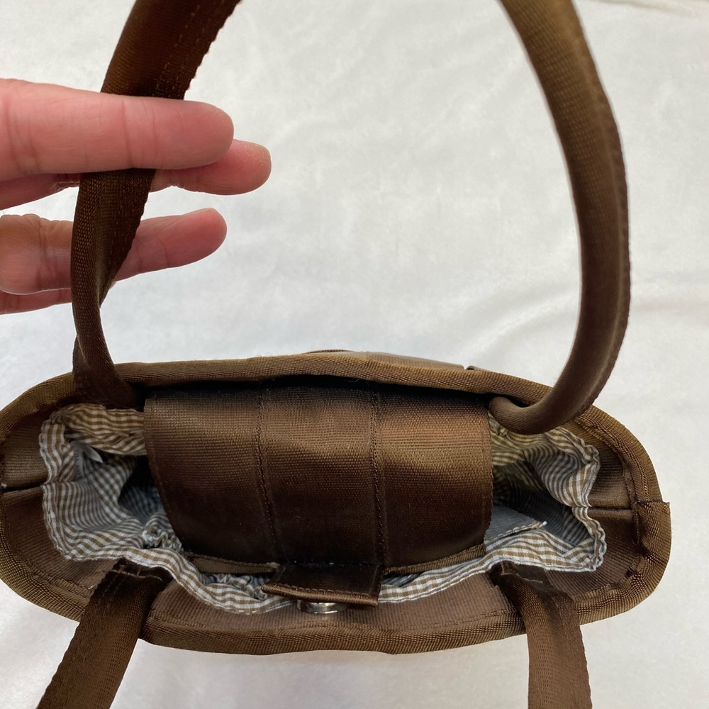 Women’s Seatbelt Bag Handbag Purse Snap Close with Double Handles Brown small - Picture 8 of 8